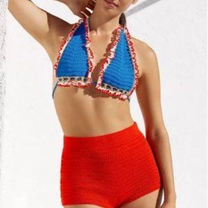 NWT My Beachy Side x Red Emily In Paris Crochet Shorts